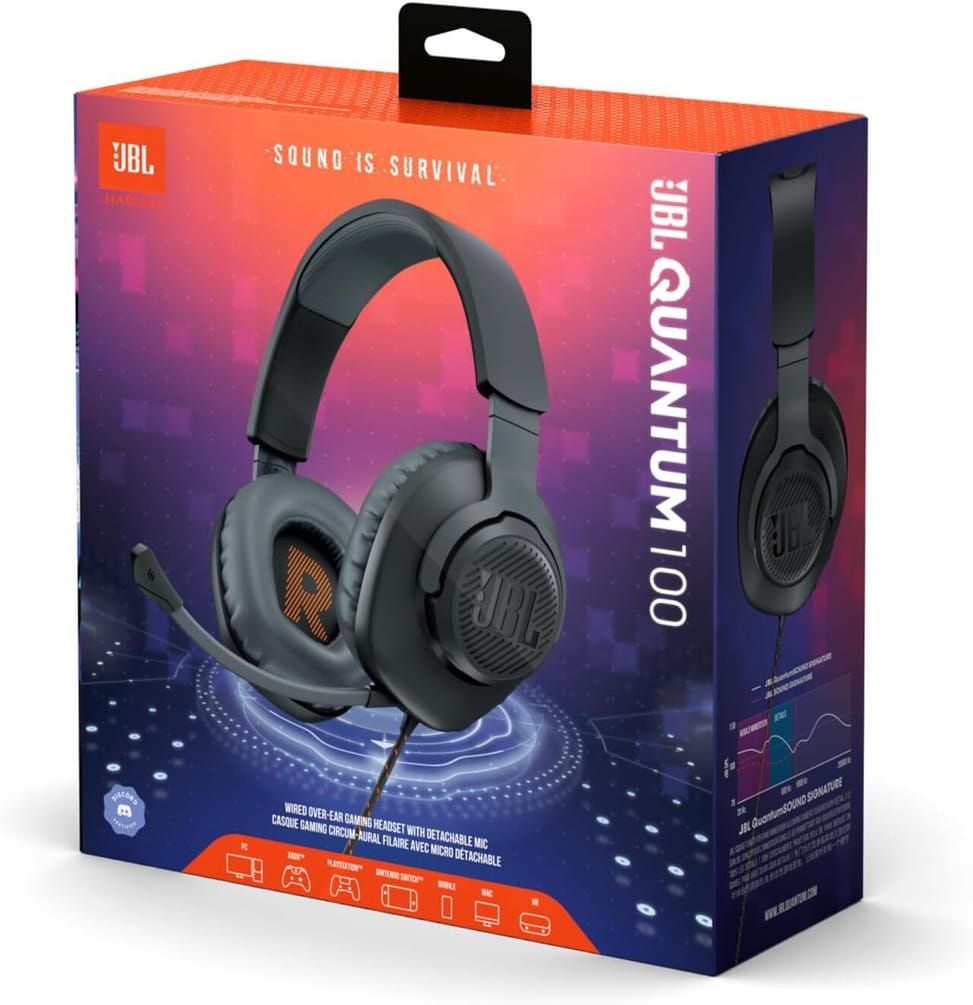 Casque gaming JBL Quantum 100 - Jack 3,5 mm Noir (JBLQUANTUM100BLK) — image 4
