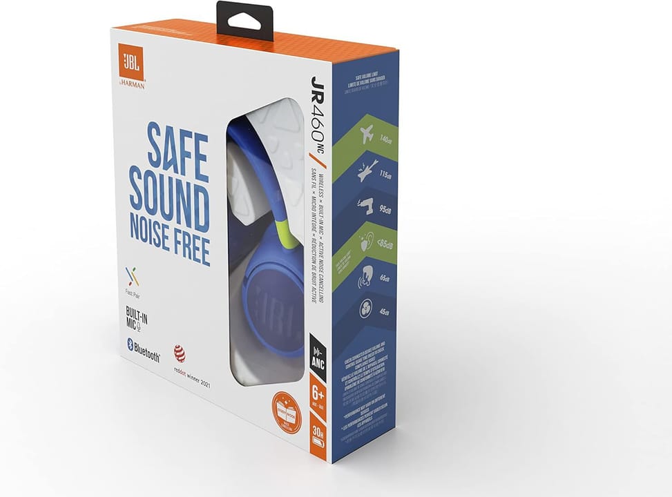 Casque Bluetooth JBL JR460NC à réduction de bruit - Bleu (JBLJR460NCBLU) — image 6