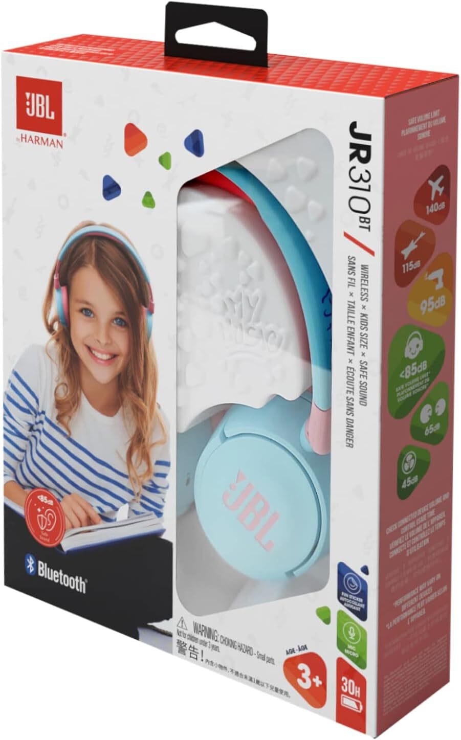Casque Bluetooth JBL JR310 à réduction de bruit - Bleu (JBLJR310BTBLU) — image 5
