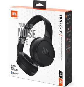 Casque Bluetooth JBL Tune 670NC à réduction de bruit - Noir (JBLT670NCBLK)