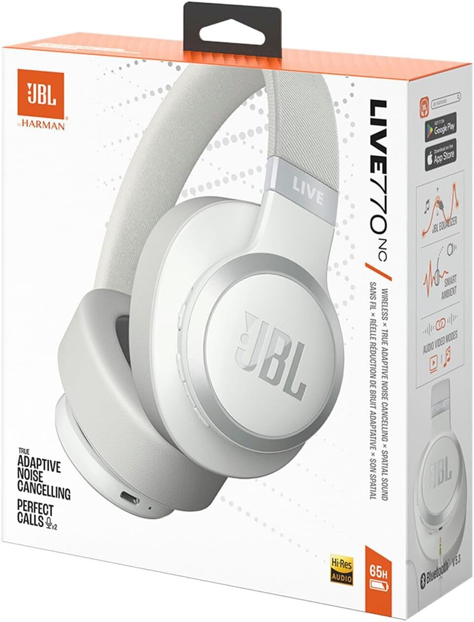 Casque Bluetooth JBL Live 770NC à réduction de bruit - Blanc (JBLLIVE770NCWHT) — image 6