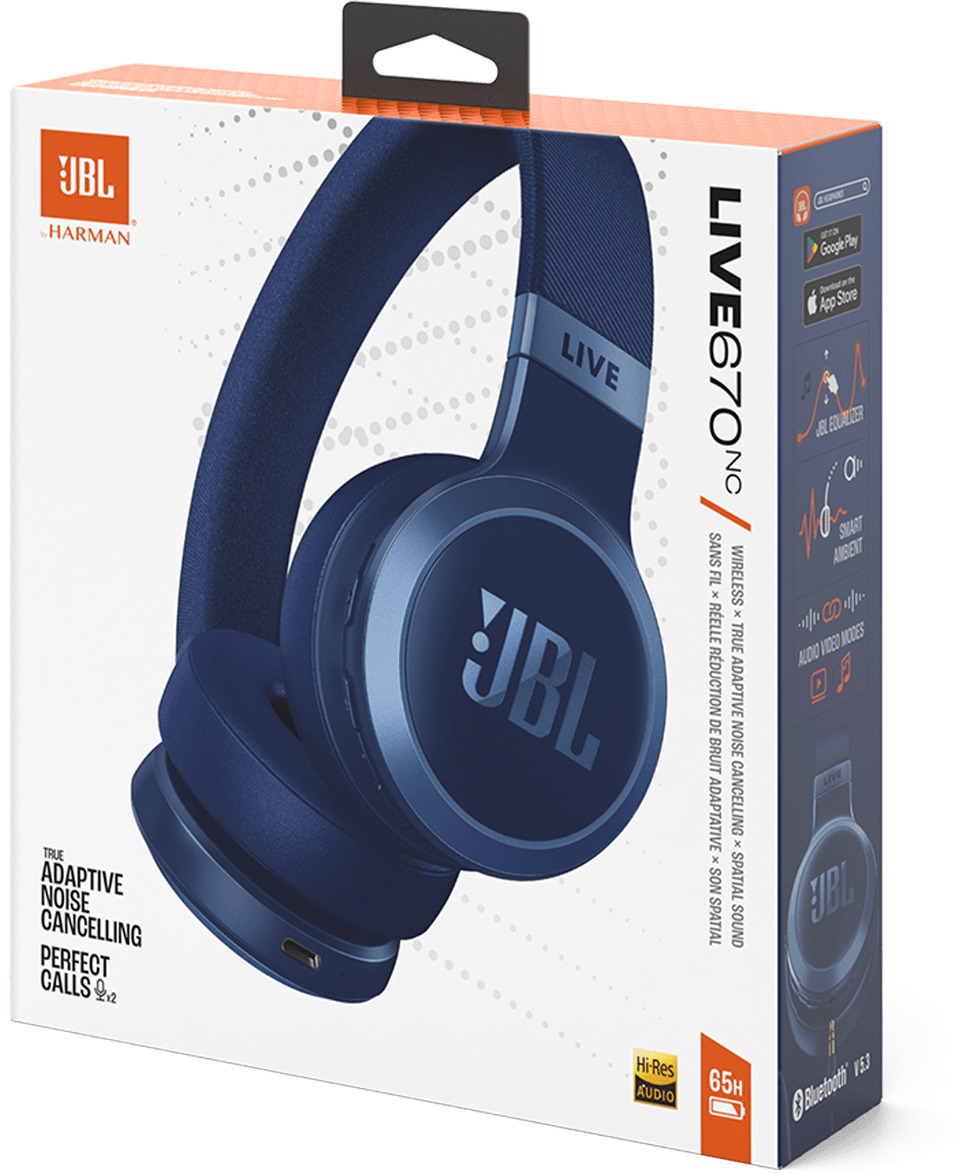 JBL Live 670NC Noise-Cancelling Bluetooth Headphones - Blue (JBLLIVE670NCBLU) — image 11