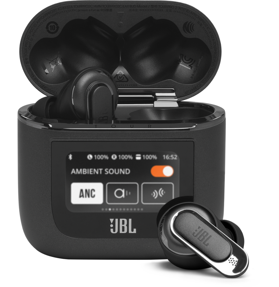 Écouteurs Bluetooth JBL Tour Pro 2 à réduction de bruit - Noir (JBLTOURPRO2BLK)