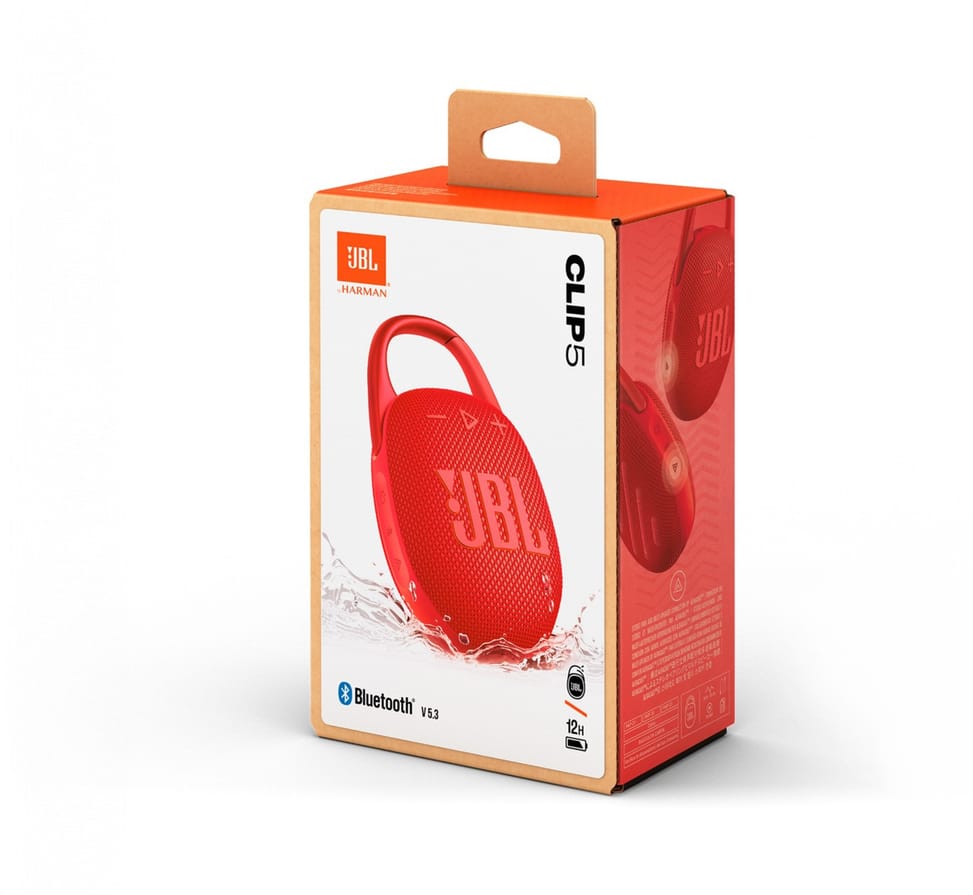 مكبر صوت محمول Bluetooth JBL Clip 5 - أحمر (JBLCLIP5RED) — صورة 9