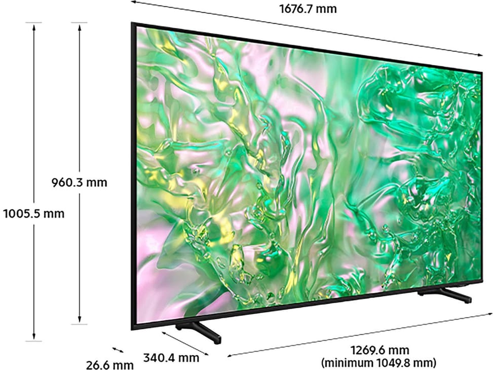 Téléviseur Samsung 75" Crystal UHD 4K DU8000 série 8 + Récepteur intégré (UA75DU8000UXMV) — image 2