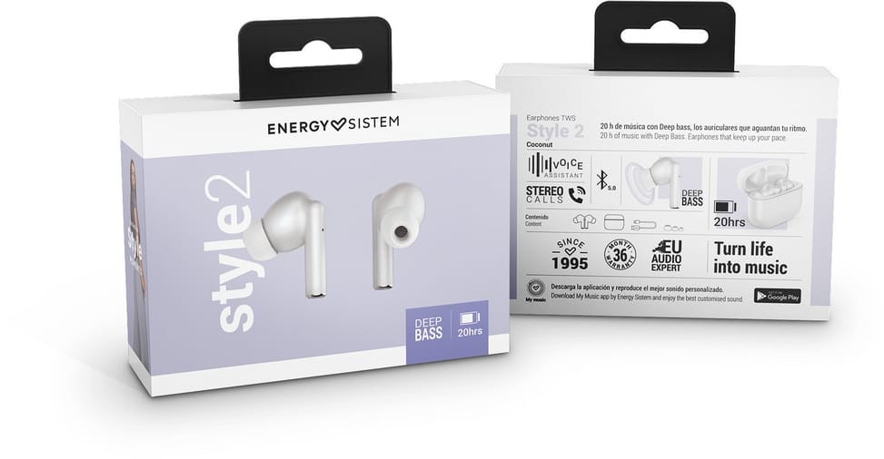 Écouteurs Bluetooth Energy Sistem Style 2 True Wireless - Coconut (451722) — image 6