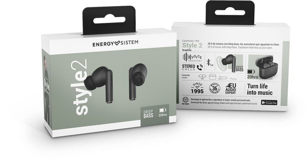 سماعات أذن Bluetooth Energy Sistem Style 2 True Wireless - جرافيت (451739) — صورة 6