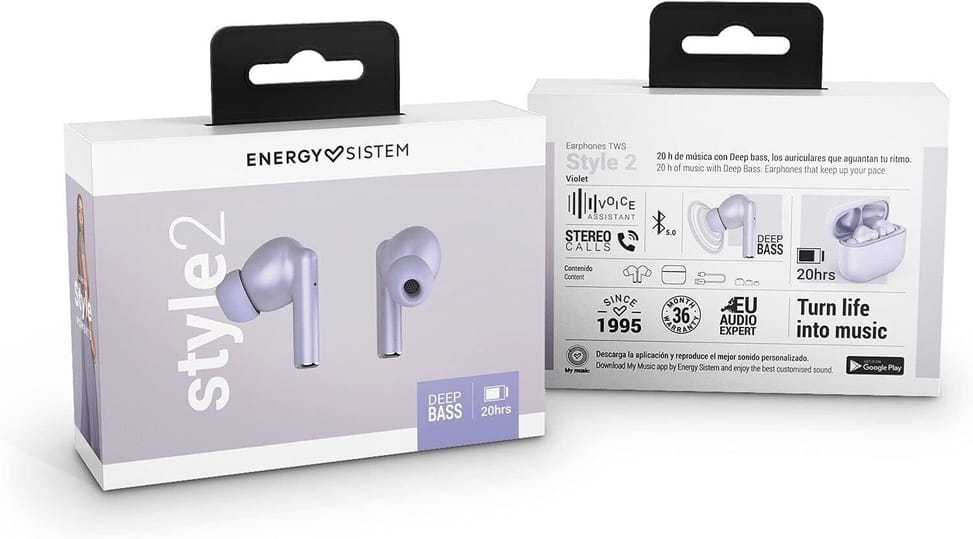 سماعات أذن Bluetooth Energy Sistem Style 2 True Wireless - بنفسجي (452965) — صورة 7