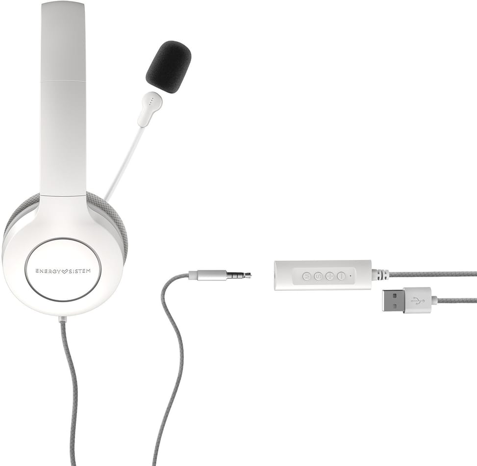Energy Sistem Office 3 Headset White - 3.5 mm Jack / USB (8432426452156) — image 2