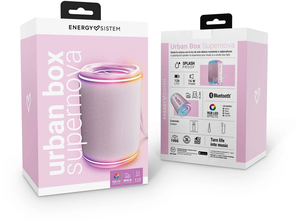 مكبر صوت محمول Bluetooth Energy Sistem Urban Box Supernova - وردي (454945) — صورة 5