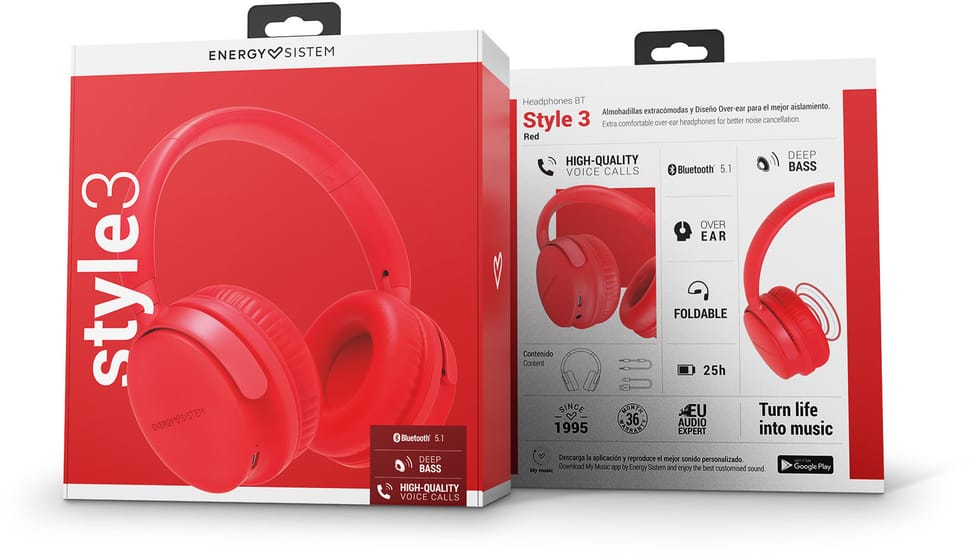 Casque Bluetooth Energy Sistem Style 3 - Rouge (453061) — image 6