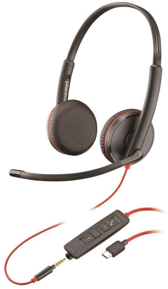 Micro-casque Poly plantronics Blackwire 3225 - Jack 3,5 mm / USB-C (209751-201)