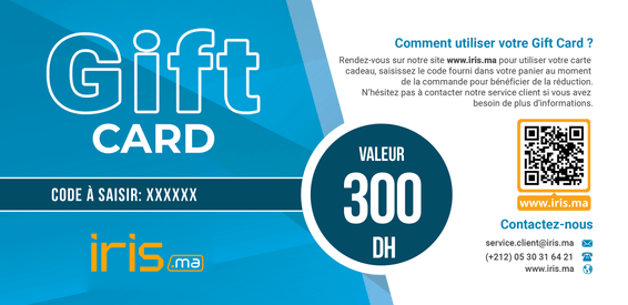 Carte cadeau iris.ma 300 DH