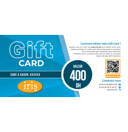 Carte cadeau iris.ma 400 DH