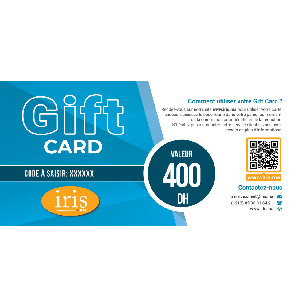 Carte cadeau iris.ma 400 DH