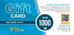Carte cadeau iris.ma 1000 DH
