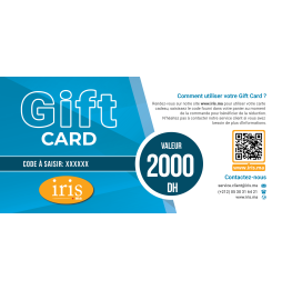 Carte cadeau iris.ma 2000 DH
