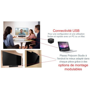 Barre de visioconférence HD Poly studio avec connexion USB et audio Bluetooth (7200-85830-101)