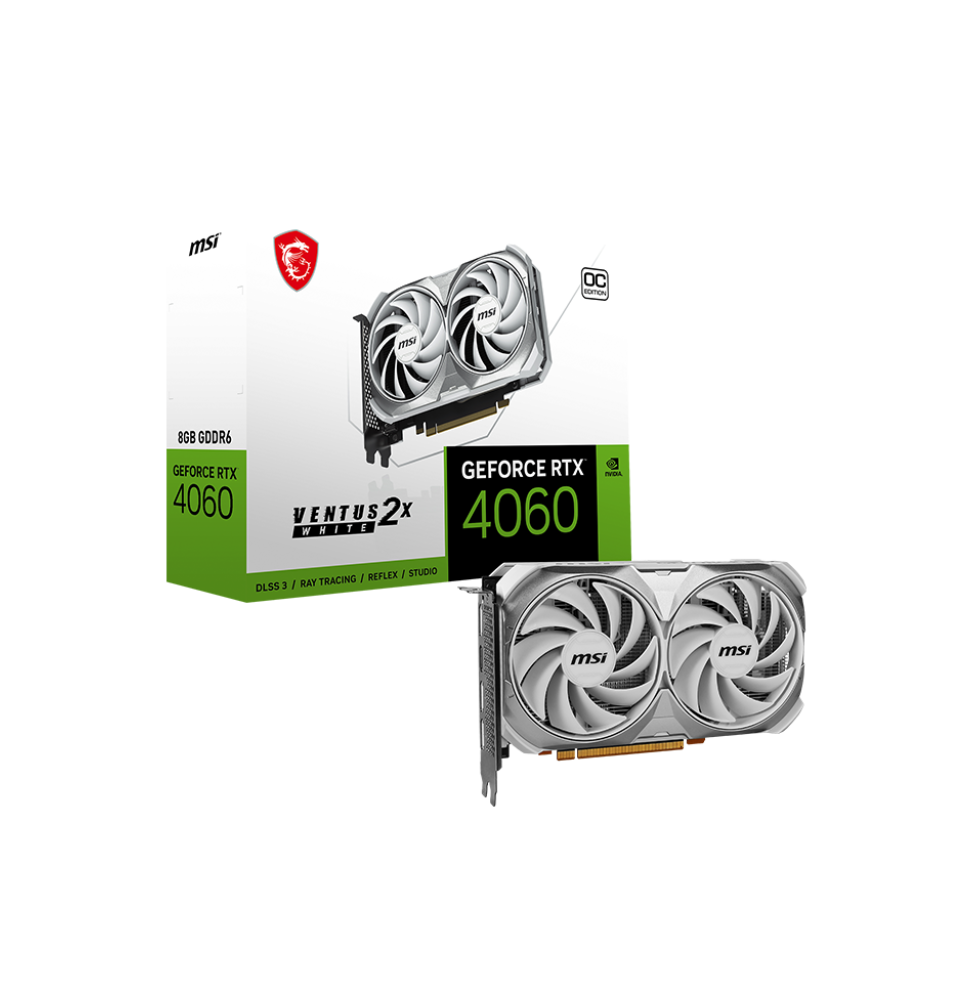 Carte Graphique MSI GeForce® RTX 4060 VENTUS 2X WHITE 8G OC (912-V516-032)