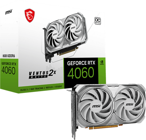 Carte Graphique MSI GeForce® RTX 4060 VENTUS 2X WHITE 8G OC (912-V516-032)