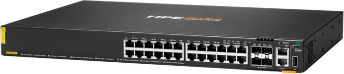 جهاز Switch مُدار HPE Aruba CX 6200F 24 منفذ فئة 4 PoE 4 منافذ SFP 370W (JL725B) — صورة 2