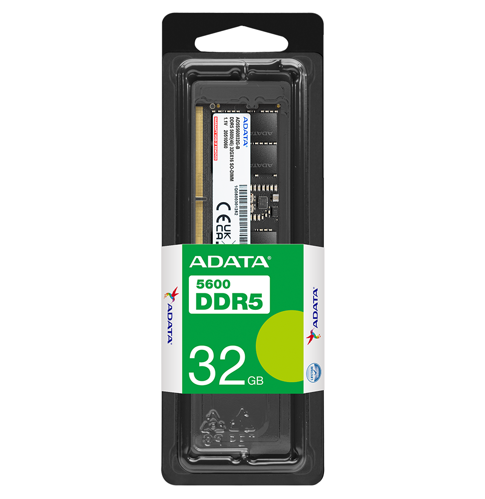 Barrette mémoire ADATA SO-DIMM 32GB DDR5-5600MHz - PC Portable (AD5S560032G-S)