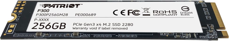 Disque Dur interne SSD Patriot P300 M.2 2280 PCIe Gen3 x4 NVMe 256 Go (P300P256GM28) — image 4