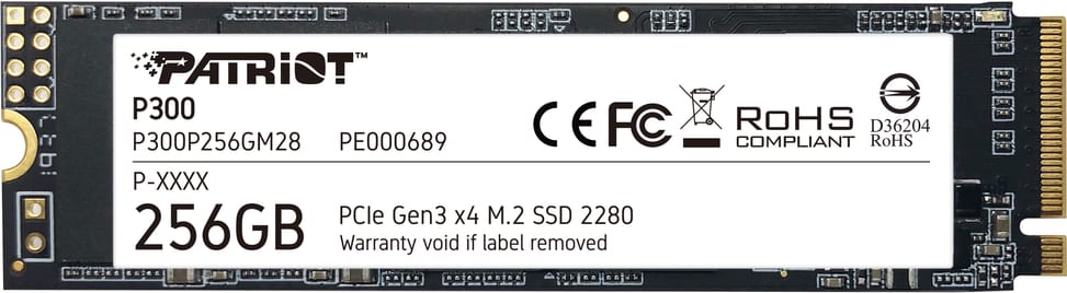 قرص SSD داخلي Patriot P300 M.2 2280 PCIe Gen3 x4 NVMe 256 GB (P300P256GM28) — صورة 1
