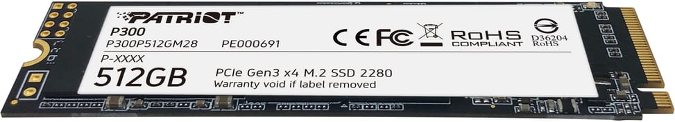Disque Dur interne SSD Patriot P300 M.2 2280 PCIe Gen3 x4 NVMe 512 Go (P300P512GM28) — image 4