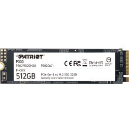 Disque Dur interne SSD Patriot P300 M.2 2280 PCIe Gen3 x4 NVMe 512 Go (P300P512GM28)