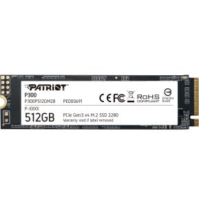 Disque Dur interne SSD Patriot P300 M.2 2280 PCIe Gen3 x4 NVMe 512 Go (P300P512GM28)