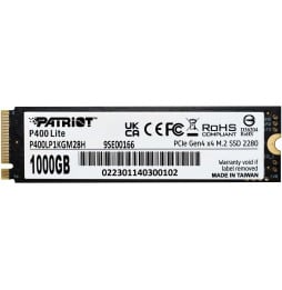 Disque Dur interne SSD Patriot P400 Lite M.2 2280 PCIe Gen4 x4 NVMe 1 To (P400LP1KGM28H)