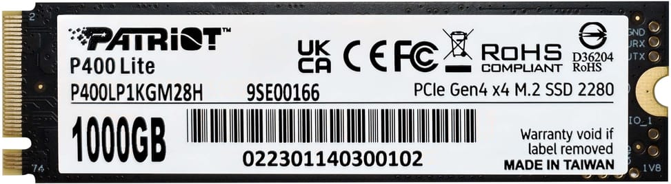 Patriot P400 Lite M.2 2280 PCIe Gen4 x4 NVMe 1 TB Internal SSD (P400LP1KGM28H) — image 1