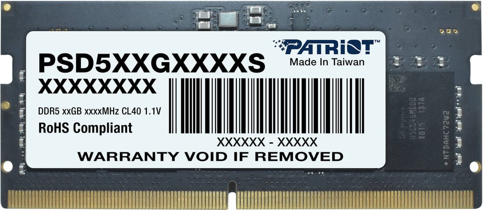 Patriot Signature 8GB SO-DIMM DDR5 5600 MHz CL46 Memory Module - Laptop (PSD58G560041S) — image 1