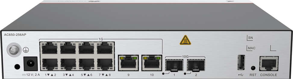 وحدة تحكم وصول لاسلكي Huawei AC650-256AP مع 10 منافذ GE و2 منفذ SFP+ 10GE (02355NCH) — صورة 1