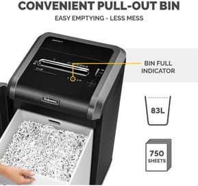 Destructeur Fellowes Powershred® 325Ci — Sécurité P-4 · 83 L · 24 feuilles/passage — image 3