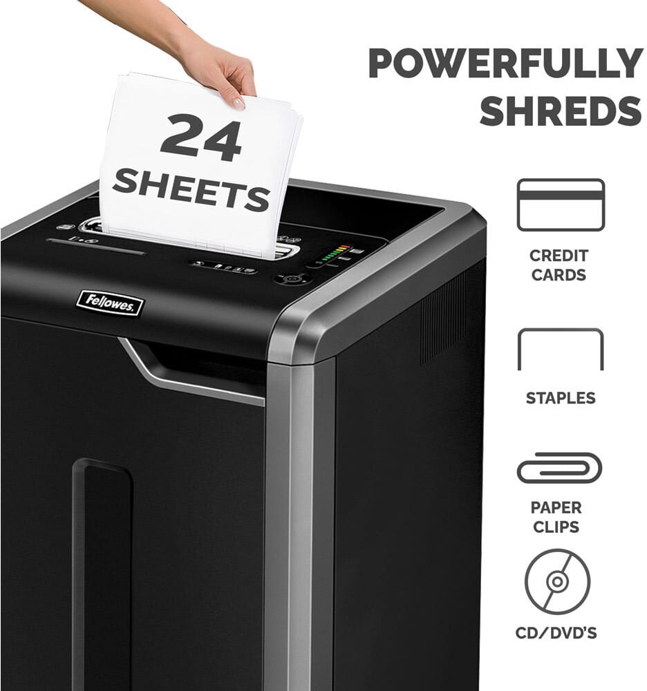 Destructeur Fellowes Powershred® 325Ci — Sécurité P-4 · 83 L · 24 feuilles/passage — image 2
