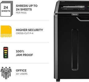 Destructeur Fellowes Powershred® 325Ci — Sécurité P-4 · 83 L · 24 feuilles/passage — image 4