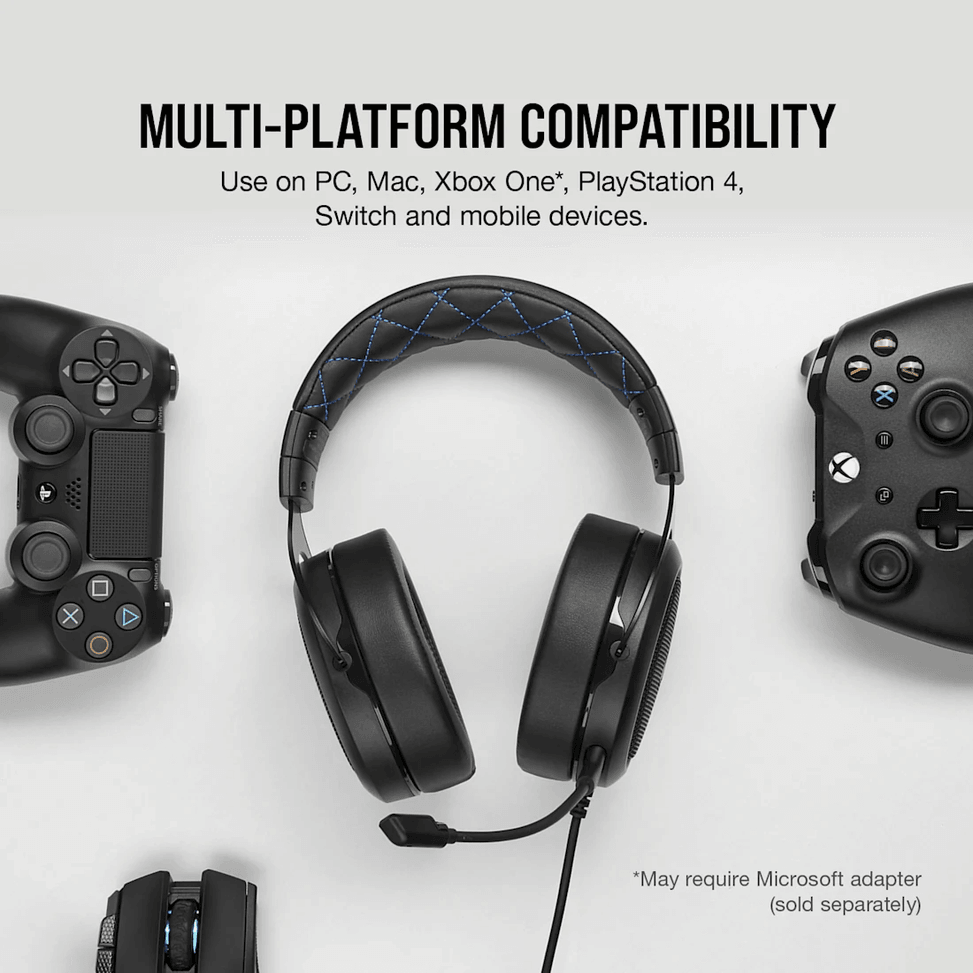 سماعة رأس للألعاب Corsair HS50 Pro Stereo أزرق - Jack 3.5 mm (CA-9011217-EU) — صورة 7