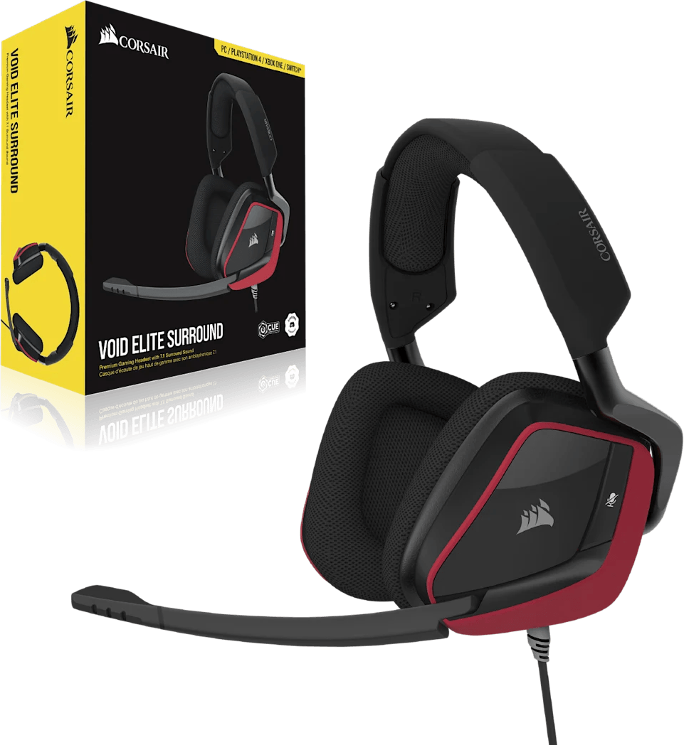 Corsair Void Elite Surround Gaming Headset Cherry - 3.5 mm Jack / USB (CA-9011206-EU) — image 1