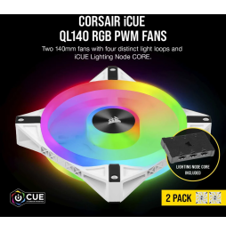 Kit de deux ventilateurs de Boitier Corsair QL140 RGB de 140 mm (CO-9050106-WW)