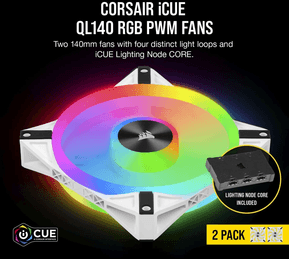 Kit de deux ventilateurs de Boitier Corsair QL140 RGB de 140 mm (CO-9050106-WW) — image 6