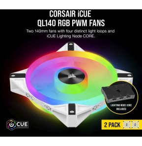 Kit de deux ventilateurs de Boitier Corsair QL140 RGB de 140 mm (CO-9050106-WW)
