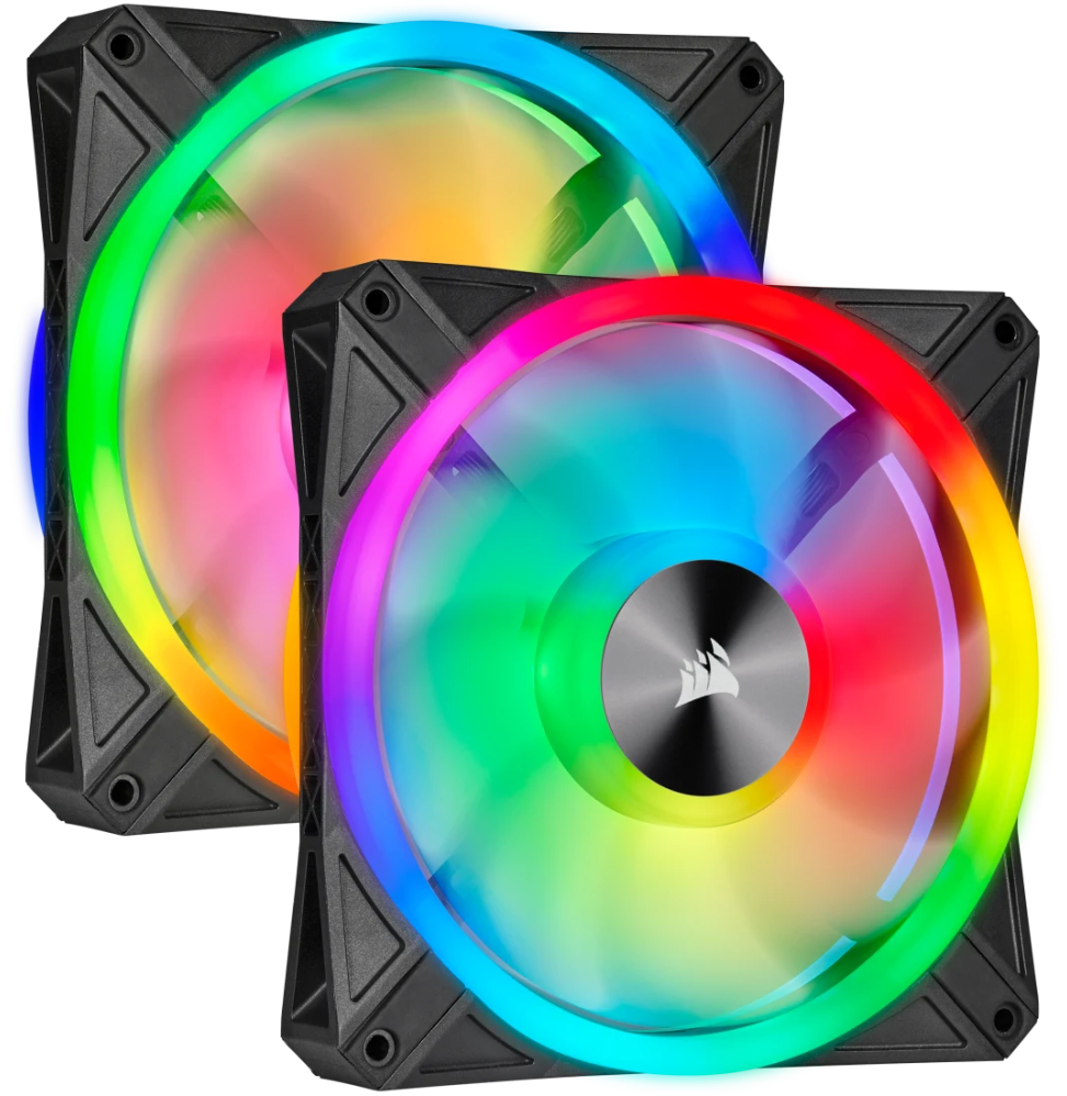Kit de deux ventilateurs de Boitier Corsair QL140 RGB 140 mm avec Lighting Node CORE (CO-9050100-WW)