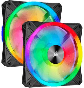 Kit de deux ventilateurs de Boitier Corsair QL140 RGB 140 mm avec Lighting Node CORE (CO-9050100-WW)