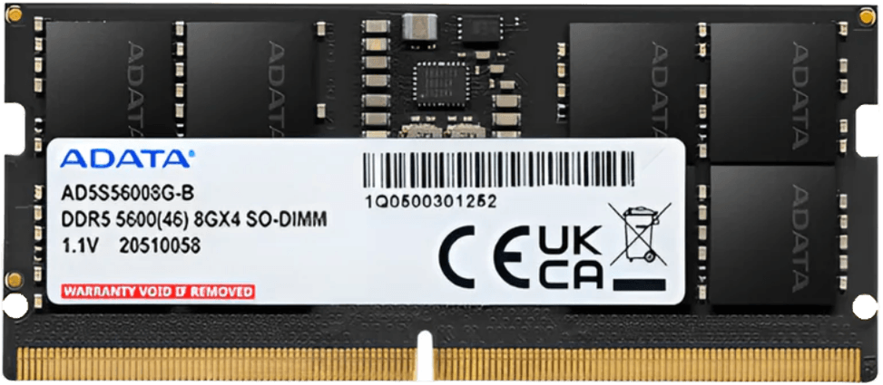 ذاكرة RAM ADATA SO-DIMM 8GB DDR5-5600MHz - للحاسوب المحمول (AD5S56008G-S) — صورة 1