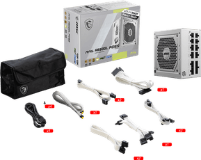 Bloc alimentation MSI MAG A850GL PCIE5 WHITE (306-7ZP8A24-CE0) — image 5