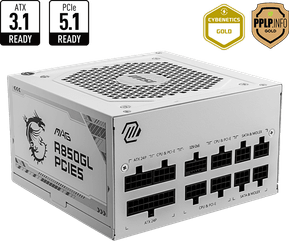 Bloc alimentation MSI MAG A850GL PCIE5 WHITE (306-7ZP8A24-CE0)