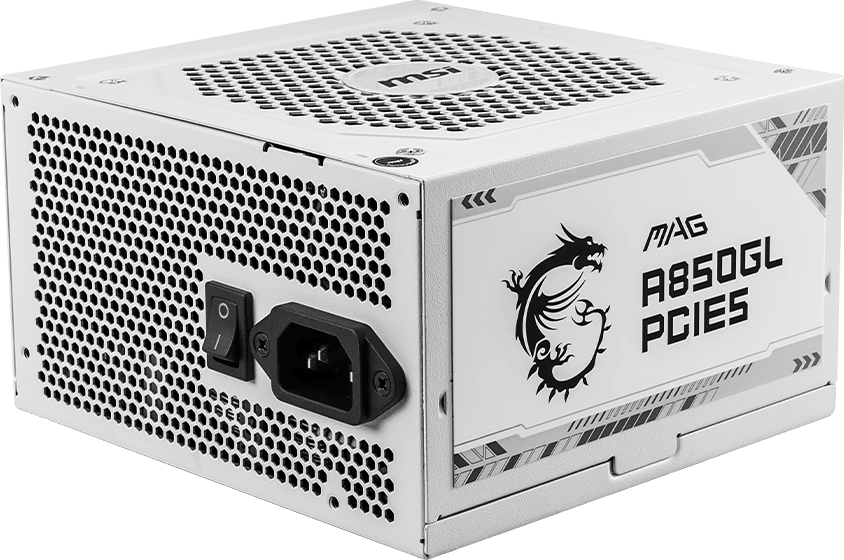 Bloc alimentation MSI MAG A850GL PCIE5 WHITE (306-7ZP8A24-CE0) — image 3