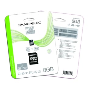 Carte Dane-Elec Class 4 microSDHC avec SD Adapter - 8, 16 et 32 GB